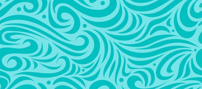 Decorative background with curls and wavy seamless pattern vector illustration
