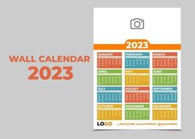 Wall Calendar Design 2023 vector