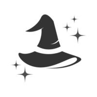 bruja, diseño de icono de logotipo de sombrero de bruja vector