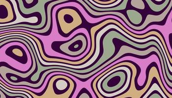 Abstract horizontal background with colorful waves. Psychedelic style, Trendy vector illustration in style retro 60s, 70s.