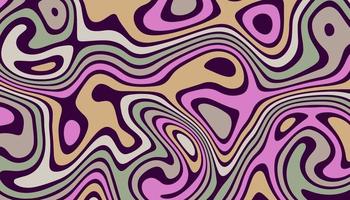 Abstract horizontal background with colorful waves. Psychedelic style, Trendy vector illustration in style retro 60s, 70s.