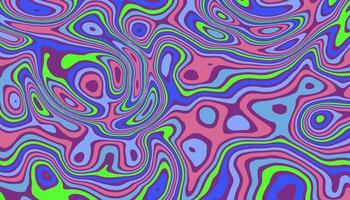 Abstract horizontal background with colorful waves. Psychedelic style, Trendy vector illustration in style retro 60s, 70s.