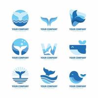 Creative Whale Logo Design Collection For Company vector