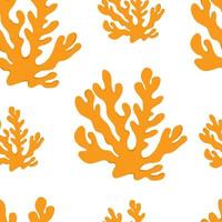 Seamless pattern Coral, hand drawn vector