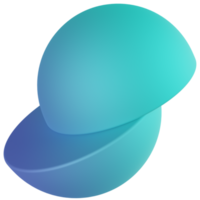 icône de rendu 3d demi-sphère png