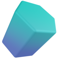 ícone de renderização 3d de prisma hexagonal png