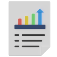 rapport d'analyse icône de rendu 3d png