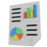 rapport d'analyse icône de rendu 3d png