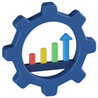 Bar Chart 3D Render Icon png