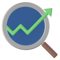 Trading Research 3D Render Icon png