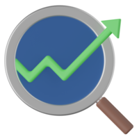 ícone de renderização 3d de pesquisa comercial png