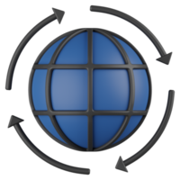 icono de renderizado 3d de globalización png