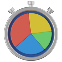 Pie Chart Timer 3D Render Icon png