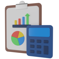 Accounting Analysis 3D Render Icon png