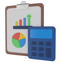 analyse comptable icône de rendu 3d png