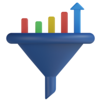 Bar Chart Filter 3D Render Icon png