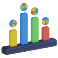 Bar Chart 3D Render Icon png