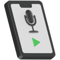 icono de renderizado 3d de radio de teléfono inteligente png