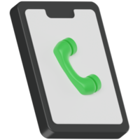 icono de renderizado 3d de llamada móvil png