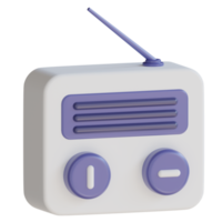 ícone de renderização 3d de rádio antigo png