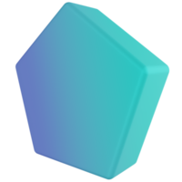 ícone de renderização 3d prisma pentagonal png