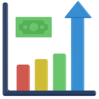 Gewinndiagramm 3d-Rendersymbol png