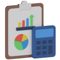 Accounting Analysis 3D Render Icon png