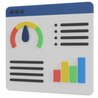 icône de rendu 3d du tableau de bord du site Web png