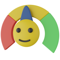 ícone de renderização 3d de escala de satisfação png