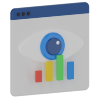 Web Monitoring 3D Render Icon png