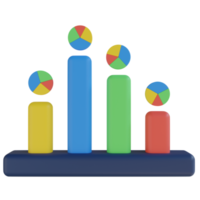 Bar Chart 3D Render Icon png