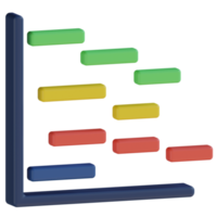 icono de representación 3d del diagrama de Gantt png