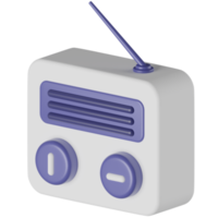 ancienne radio icône de rendu 3d png