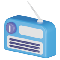 icône de rendu 3d radio rétro png