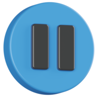 Pause Button 3D Render Icon png