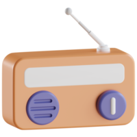 icono de renderizado 3d del conjunto de radio png