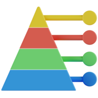 Pyramid Chart 3D Render Icon png