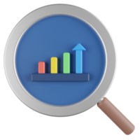 Search Analysis 3D Render Icon png