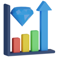 icône de rendu 3d de croissance premium png