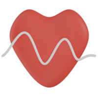 Heartbeat 3D Render Icon png