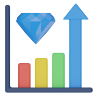 ícone de renderização 3d de crescimento premium png