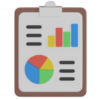 rapport d'analyse icône de rendu 3d png