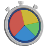 Pie Chart Timer 3D Render Icon png