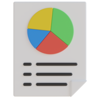 Data Report 3D Render Icon png