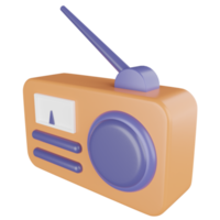 ícone de renderização 3d de rádio vintage png