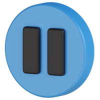 Pause Button 3D Render Icon png