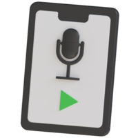 icono de renderizado 3d de radio de teléfono inteligente png