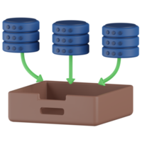 icône de rendu 3d de collecte de données png