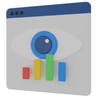 Web Monitoring 3D Render Icon png