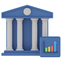 icône de rendu 3d du taux bancaire png